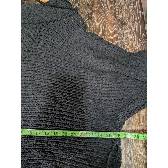 NWOT POL Chunky Knit Oversized Distress Black Turtleneck Cowl Sweater Size M N91 - Picture 8 of 8